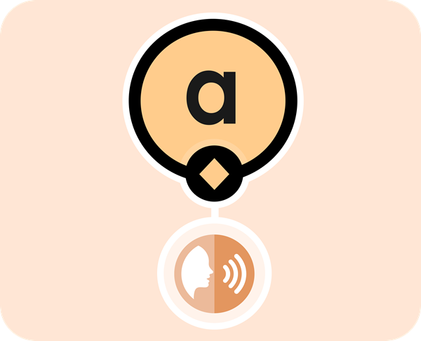 'a' Card Pronunciation Side