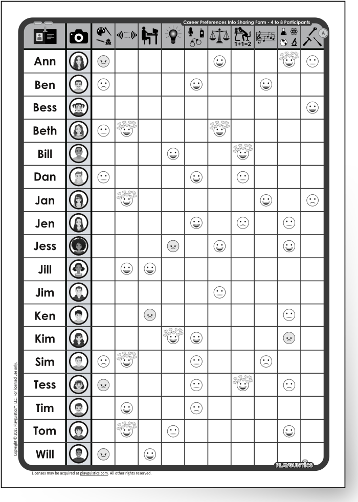 Information Trading Sheet Example