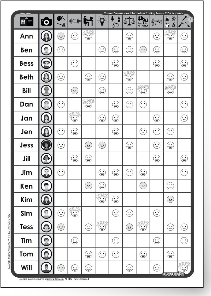 Information Trading Sheet Example