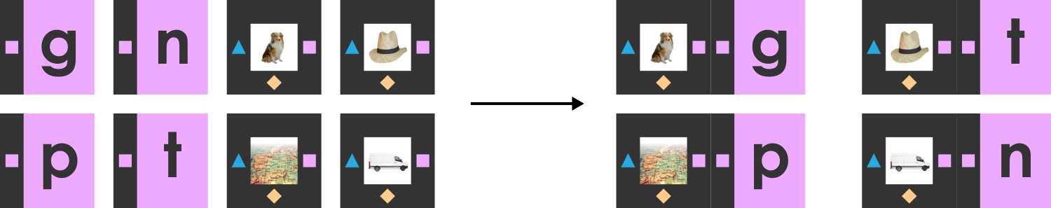 Phonics Tile Matching - Ending Consonants Only