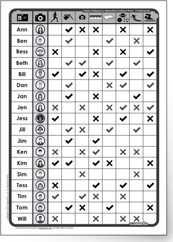 Information Trading Sheet Example