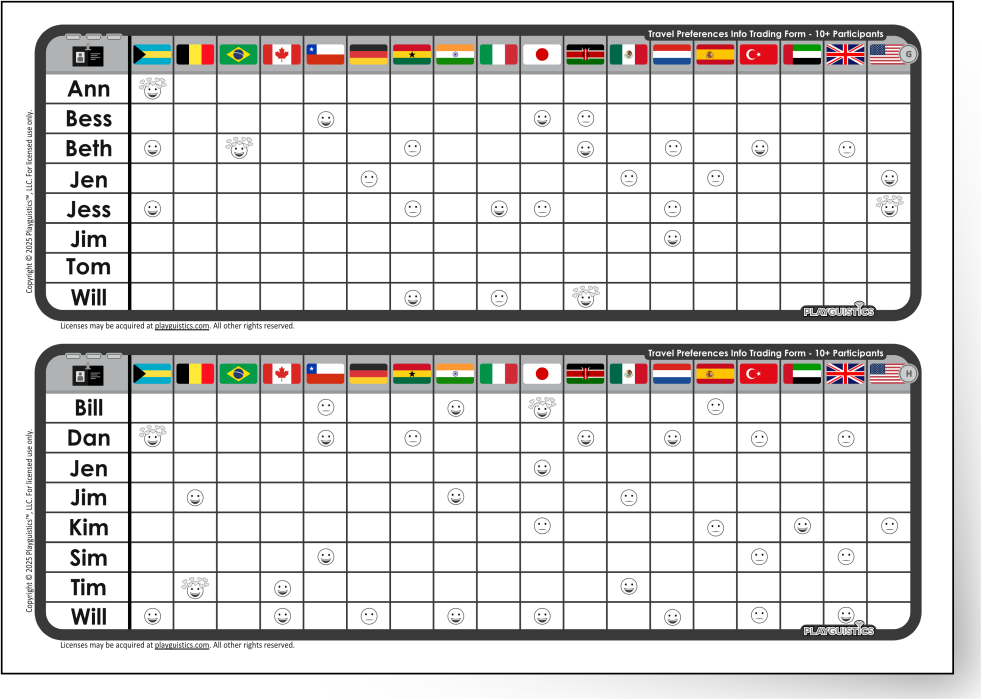 Information Trading Sheet Example