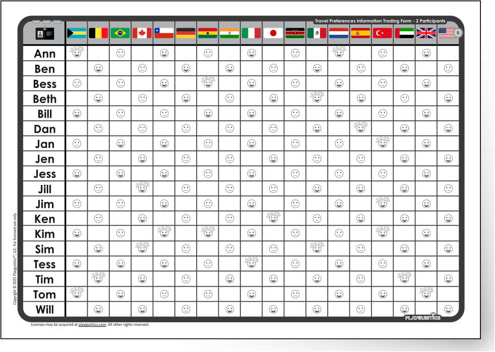 Information Trading Sheet Example
