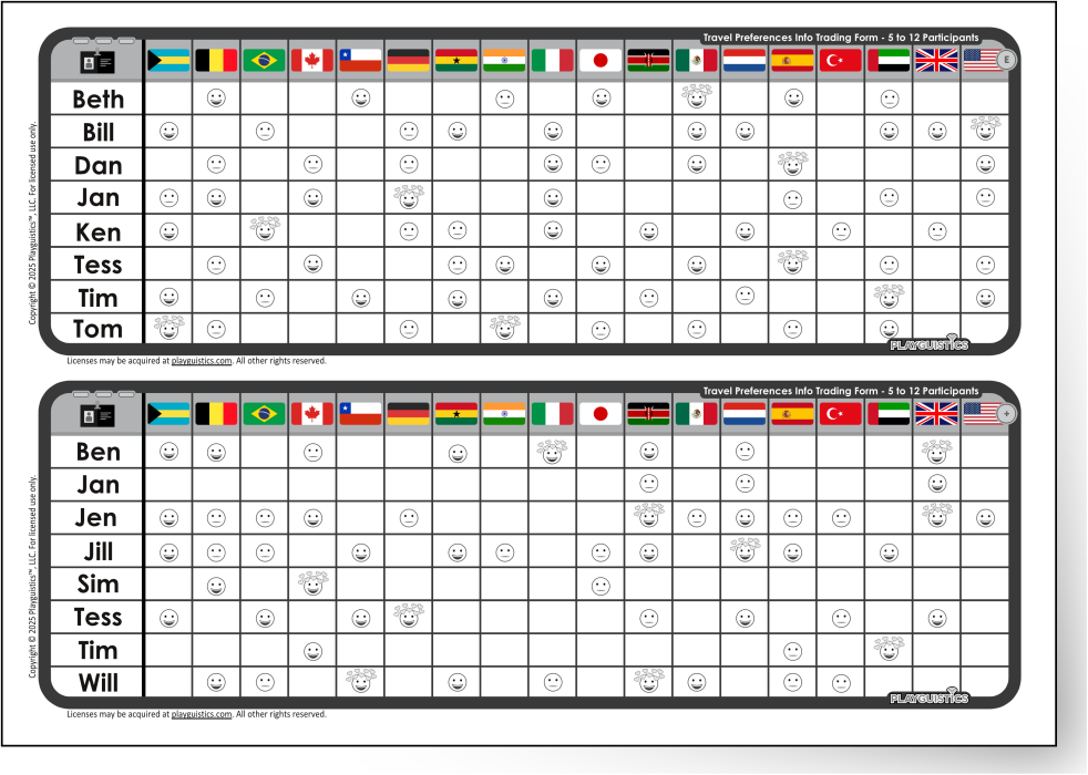 Information Trading Sheet Example