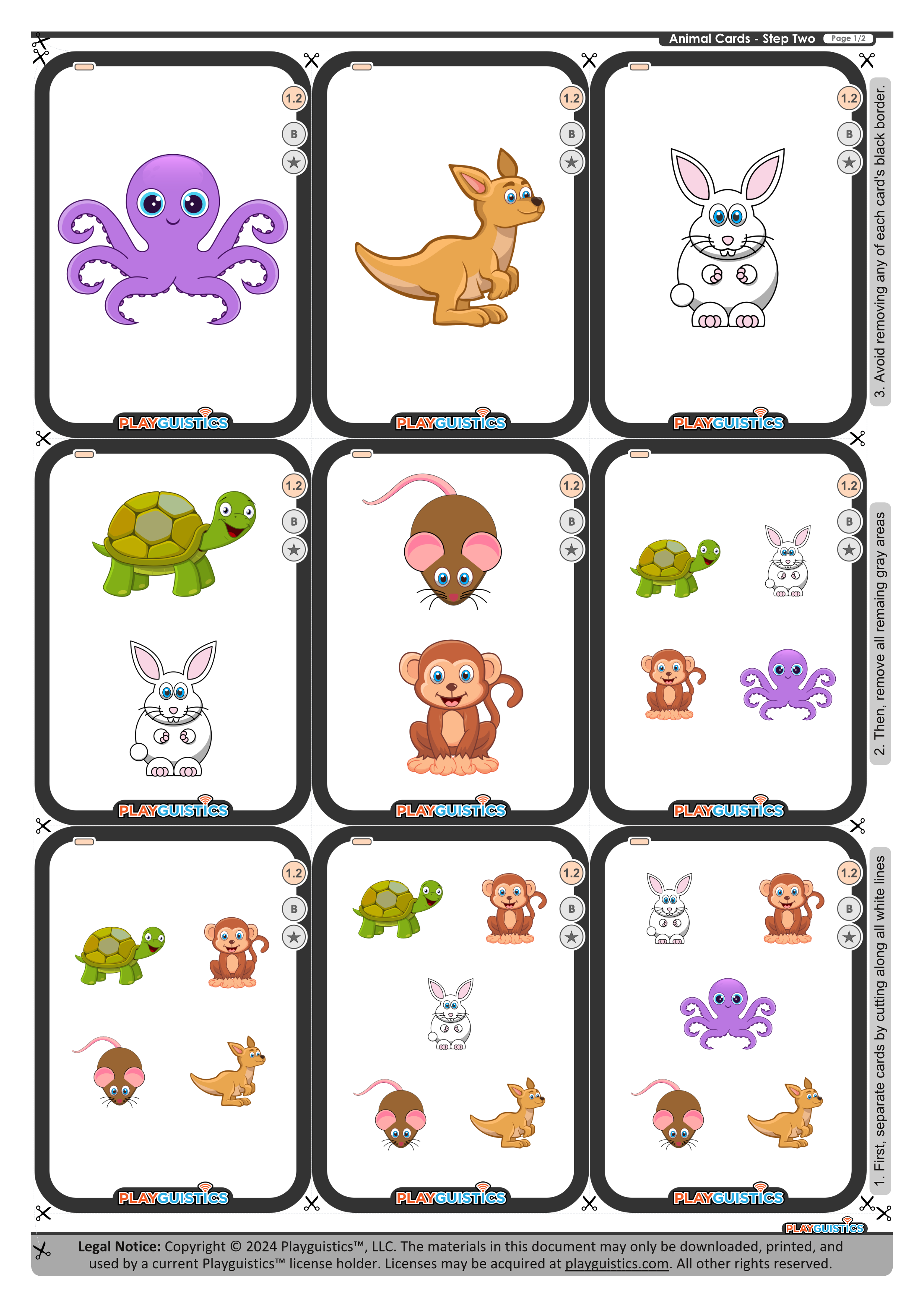 Animal Cards - Step Two - Preview