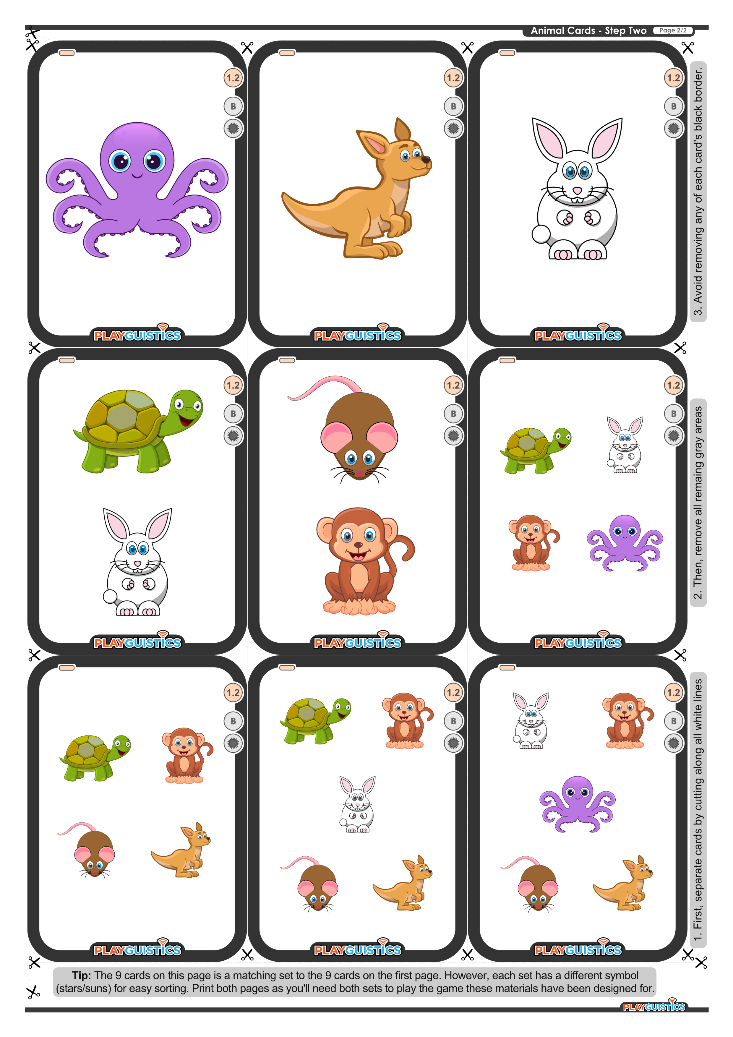 Animal Cards - Step Two - Preview