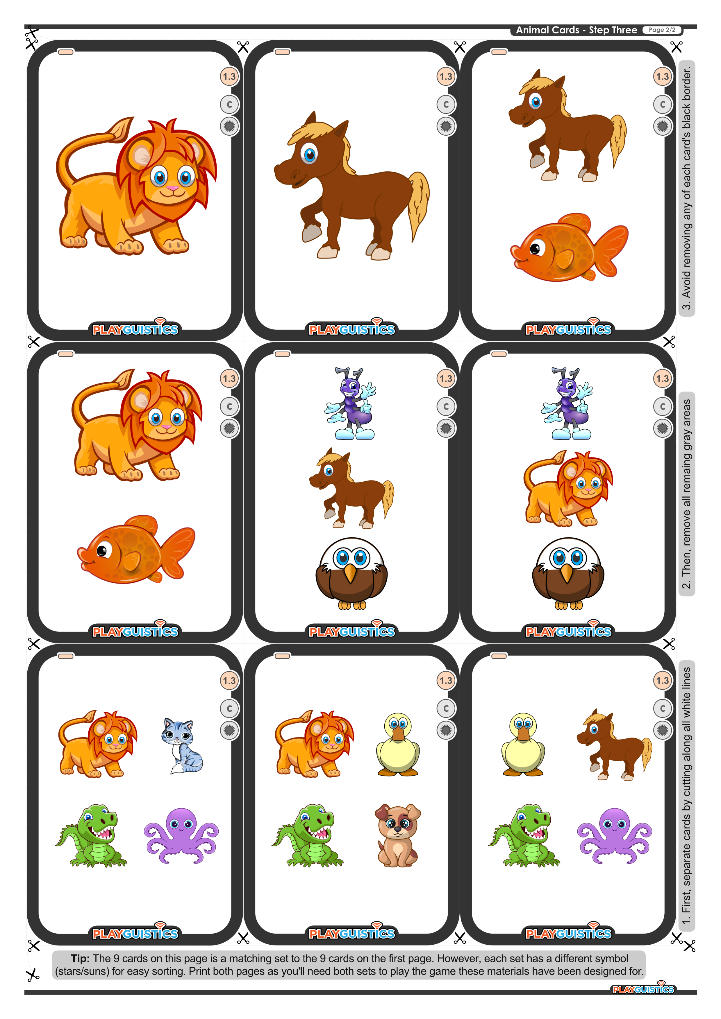 Animal Cards - Step Three - Preview