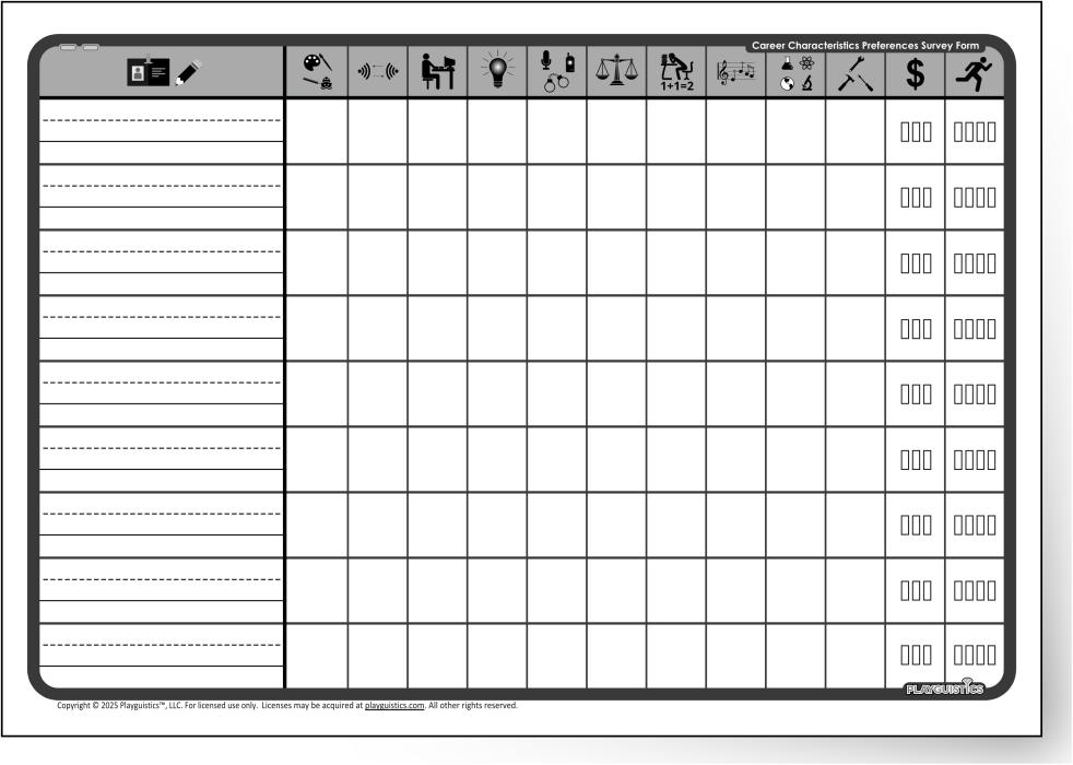 Printable Survey Sheet Example