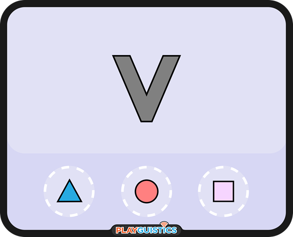 'v' Card Letter Side