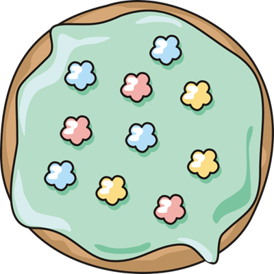 Donut with mint icing