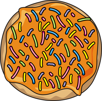 Donut with orange icing