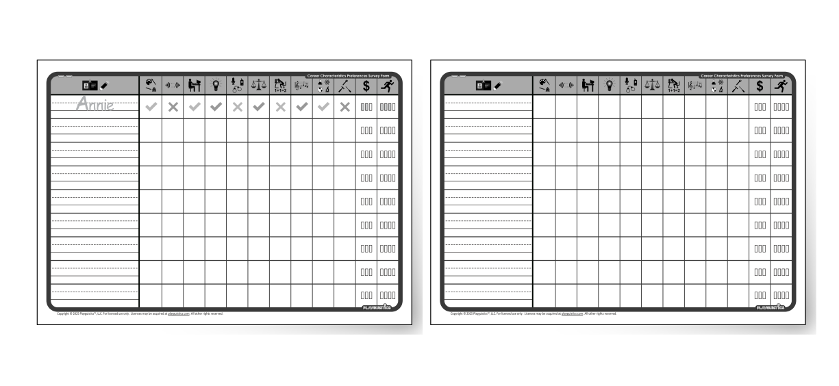 Activity: Career Characteristics Survey (Character Cards Based)