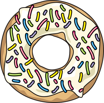 Donut with regular colored sprinkles