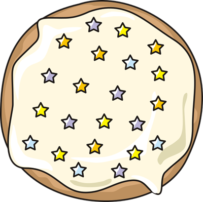 Donut with colored star sprinkles