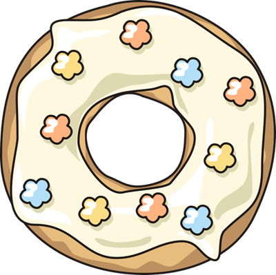 Donut with flower colored sprinkles
